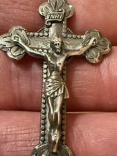 VTG 1958 Crucifix Cross Creed Sterling Silver Pendant picture