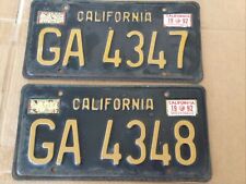 California License Plates. Expired. Not For Road Use. Black. 1963. picture