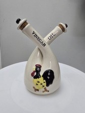 Rooster Oil and Vinegar Crossed Neck Cruet, Dispenser, Vintage 1960's picture