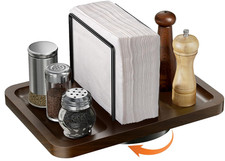 Servilletero giratorio de mesa con soporte para salero y pimentero. Dispensador picture