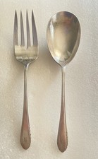 VTG 1933 HOLMES & EDWARDS “FIRST LADY” SILVERPLATE CASSEROLE SPOON & MEAT FORK picture