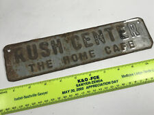 Antique Rush Center Kansas KS Home Cafe Car License Plate tag advertising  picture