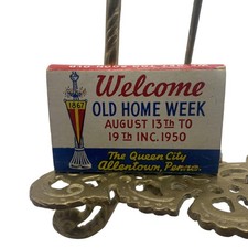 Vintage 1950 Allentown PA Old Home Week Advertising Matchbook Superior Match Co picture