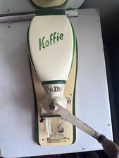 Vintage PeDe KOFFIE Wall Coffee Grinder Dutch Holland Ceramic Green Cream 1950s picture