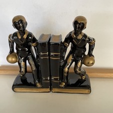 VINTAGE Ceramic Basketball Player Bookends Circa 1950s-Japan marked picture