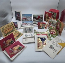 70+ LOT ASSORTED 1930’s-70s (unused) VINTAGE CHRISTMAS GREETING CARDS W/ENVELOPE picture