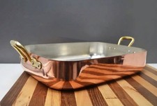 Very Rare 90's Ruffoni For Martha Stewart Catalog Copper and Brass Roasting Pan picture
