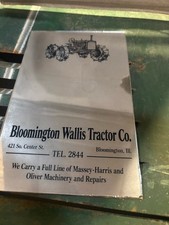 Bloomington Illinois Wallis Tractor Advertising Massey Harris Sign Oliver picture