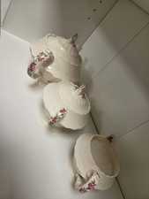 Vintage Spode Copeland Billingsley Rose Jewel Tea Set - Teapot, Sugar & Creamer picture