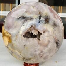 3160g Natural Cherry Blossom Agate Sphere Quartz Crystal Ball Healing picture