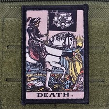Death Patch Tarot Cards Moral Tactical Military Army USA Flag Hook & Loop picture