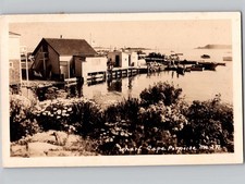 c1941 Wharf Harbor & Boats Cape Porpoise Maine ME RPPC Real Photo Postcard picture