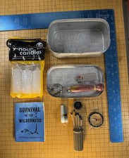 VTG 1969 Wilderness Survival Kit Trangia Sweden Mess Tin USA Siren Whistle A&J picture