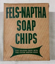 VINTAGE FELS NAPTHA SOAP GOLDEN CHIPS LAUNDRY DETERGENT SEALED BOX 1# 5oz USA picture