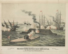 The First Battle Between Iron Ships of War 1862 8x10 Print HT51341358 picture