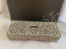 Godinger Silver Plate Vine and Floral Jewelry Box Vintage 1992 picture