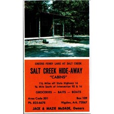 Salt-Creek Hide-Away Cabins Jack & Mazie McDade Higden 1974 Arkansas Ad SAH4-M5 picture