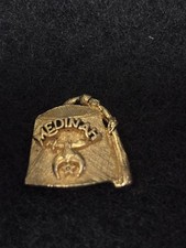 Vintage Medinah Shriners Fez Lapel Pin George R Wilson Potentate Gold Tone picture