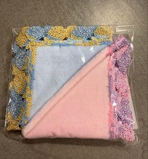 Chikazawa Lace Handkerchief Set of 2 Flower Bouquet Cotton Vintage picture