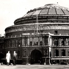 Vintage 1920s RPPC Albert Hall London People Car Postcard UK picture