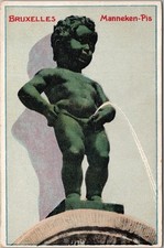 c1910s BRUSSELS Belgium MANNEKEN PIS Postcard Statue View - Not Postally Used picture
