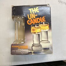 The Un-Candle Corning 9 Inch Floating Candles 2 MCM Holders Wicks NIB Vintage picture