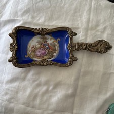 FRENCH SEVRES PORCELAIN DRESSER TRAY BRONZE EARLY 1900’s ANTIQUE MINT CONDITION picture