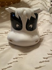 Vintage Smiling Cow Head Ceramic Ashtray / Incense Burner / Sponge Soap Dish picture