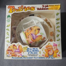 Vintage 1992 Peter Pan Trollies 3 Piece Tableware Dinnerware Set Mug Bowl Plate  picture