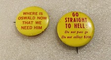 2 Different Vintage Pinback Buttons Vietnam Era Military Slogans picture