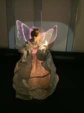 Vintage Northlight Lighted Angel Tree Topper Porcelain Silver Gown 12 Inch picture