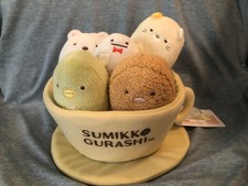 Sumikko Gurashi Cafe Coffee Tea Cup with 5 mini toys Plush Sushi. Very Cute picture