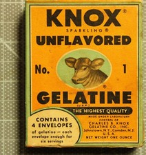 Vintage Knox Unflavored Gelatine 4 Envelope Box Unopened TR4 picture