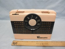 1952 EMERSON 850 PINK & CHARCOAL Portable Tube Radio-Working & Batteries (B) picture