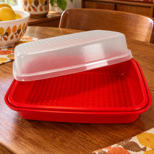 Tupperware Marinate Tenderize Container Set Paprika 1295-7 + 1294-5 - Vintage picture