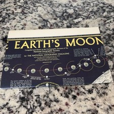 1969 MAP Earth's MOON Large Wall Folding MAP National Geographic Magazine picture