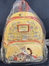 Loungefly Disney Winnie the Pooh Floral Gingham Plaid Mini Backpack Yellow NWT picture