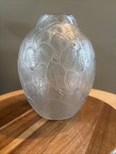 Art Deco Andre Hunebelle Roger Cogneville Feuillage glass vase France antique  picture
