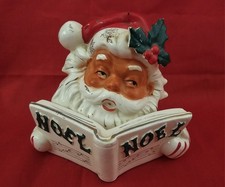 Vintage LIPPER & MANN Ceramic Christmas NOEL Santa Claus Candleholder Japan picture