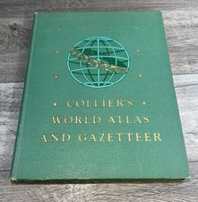 Collier's World Atlas And Gazetteer 1947. Hardcover 11.5x14 Inch Vintage picture