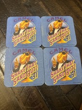 Vtg 1991 Set of 4 -Camel Cigarettes Joe's Beach Club Coaster Shake That Sand Out picture