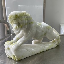 8.5LB 10.8'' Natural Xiuyan Jade Tiger Carving Crystal Quartz Reiki Decor picture