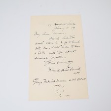 Vintage 1899 Frank Hill Smith Signed Handwritten Letter to George Frederick Munn picture