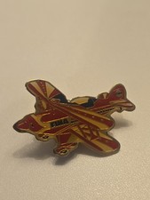 Vintage Fina Gas Promotional Stunt Plane Enamel Pin Collectable Lapel Pin picture