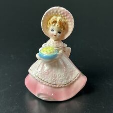 Josef Original The Little Gourmet Girl Figurine Japan Sticker Pink Bonnet Dress picture