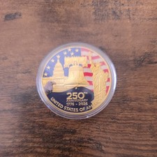 250th Anniversary Gold‑Plated Challenge Coin – America 1776‑2026 – Patriotic U.S picture