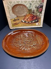 Nelson McCoy pottery turkey serving platter picture