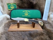 1989 Puma 915 Emperor Aristocrat Knife Stag Handles Green Puma Pouch -  Mint A1 picture