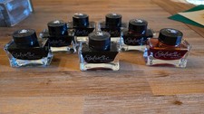 Lot 7 Pelikan Edelstein Ink 50ml Ruby Jade Topaz Tanzanite Aventurine Mandarin picture