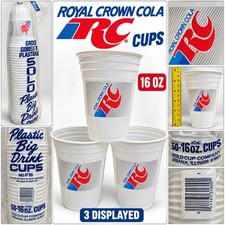 (50) Vintage Royal Crown Cola RC 16 oz Plastic Cups Solo Cup Company - NOS  picture